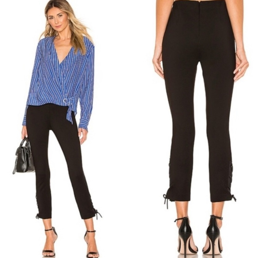 Rag & Bone Black Simone Lace Up Ankle Pants